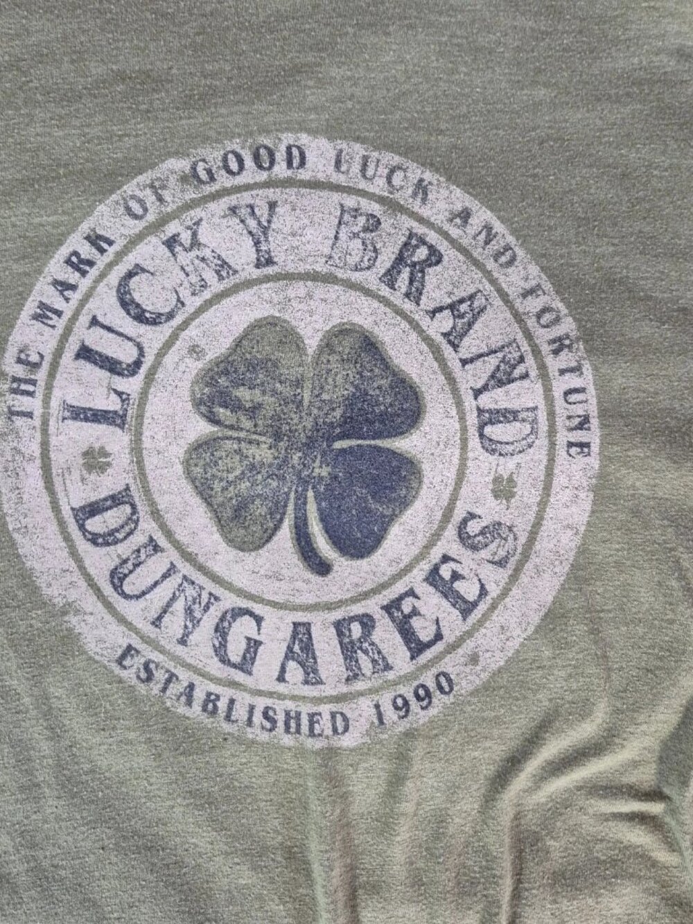 Lucky Brand Dungarees Clover Graphic T-Shirt Men XXL Green - Picture 4 of 8